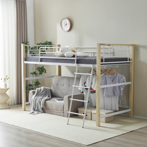 収納棚付きロフトベッド パイプベッド シングルベッド 　耐震 　WHITE Amazon｜HDKHTWL ロフトベッド 机付き パイプベッド シングル