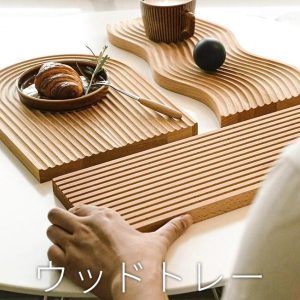 Tray Tray Wooden Cafe Tray Lunch Tray Wood Plate Tray Luncheon Mat Natural Wood Japanese Style Stylish Natural Kitchenware Interior Design Scandinavian